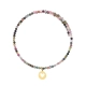 PULSEIRA TURMALINA MISTA PLACA CORAÇÃO OURO 18K